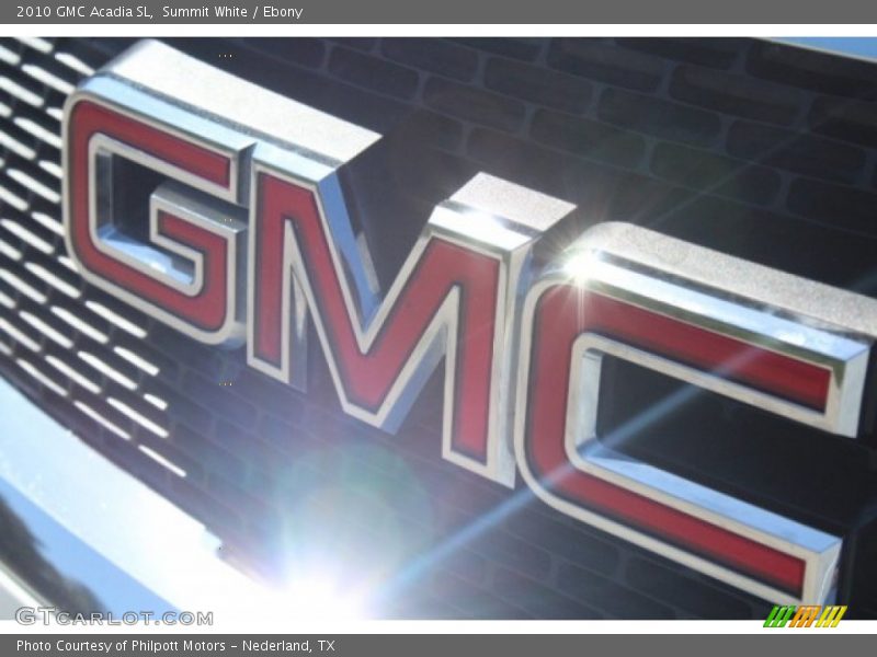 Summit White / Ebony 2010 GMC Acadia SL