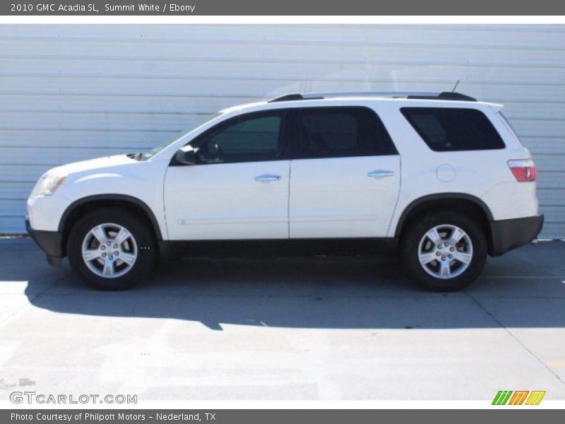 Summit White / Ebony 2010 GMC Acadia SL