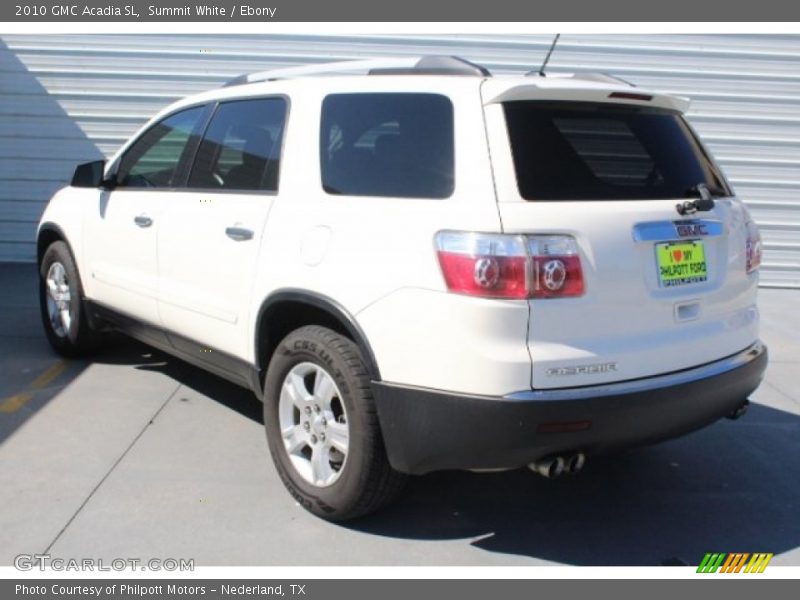 Summit White / Ebony 2010 GMC Acadia SL