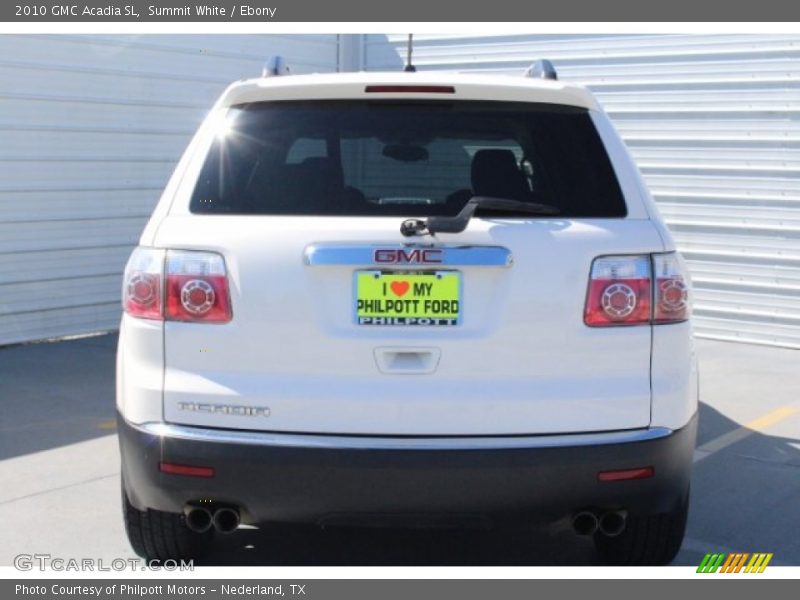 Summit White / Ebony 2010 GMC Acadia SL