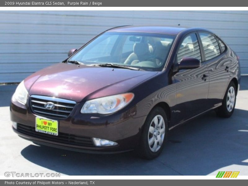 Purple Rain / Beige 2009 Hyundai Elantra GLS Sedan