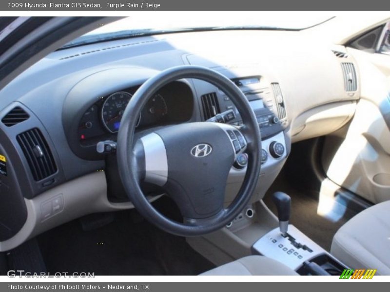 Purple Rain / Beige 2009 Hyundai Elantra GLS Sedan