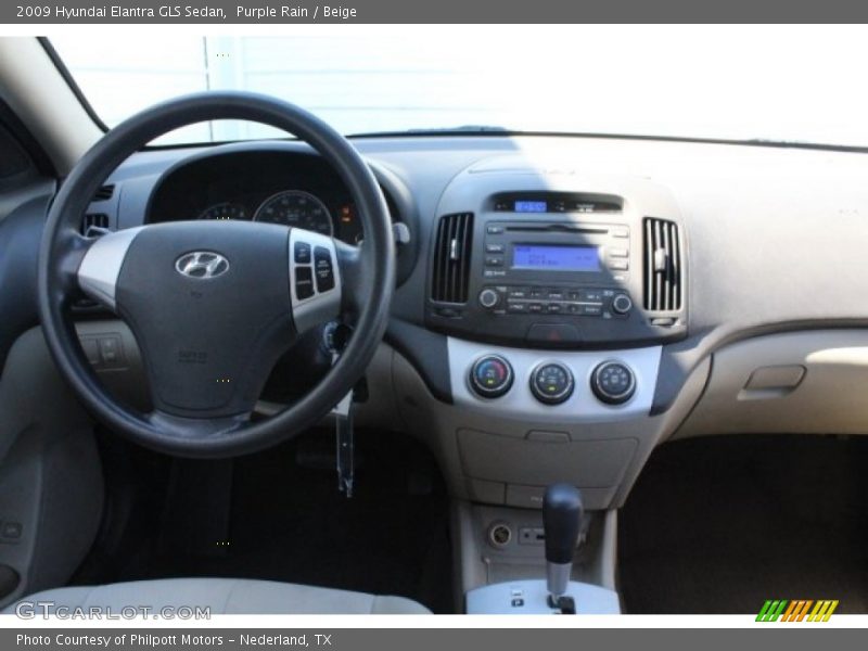 Purple Rain / Beige 2009 Hyundai Elantra GLS Sedan