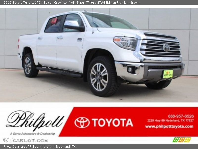 Super White / 1794 Edition Premium Brown 2019 Toyota Tundra 1794 Edition CrewMax 4x4