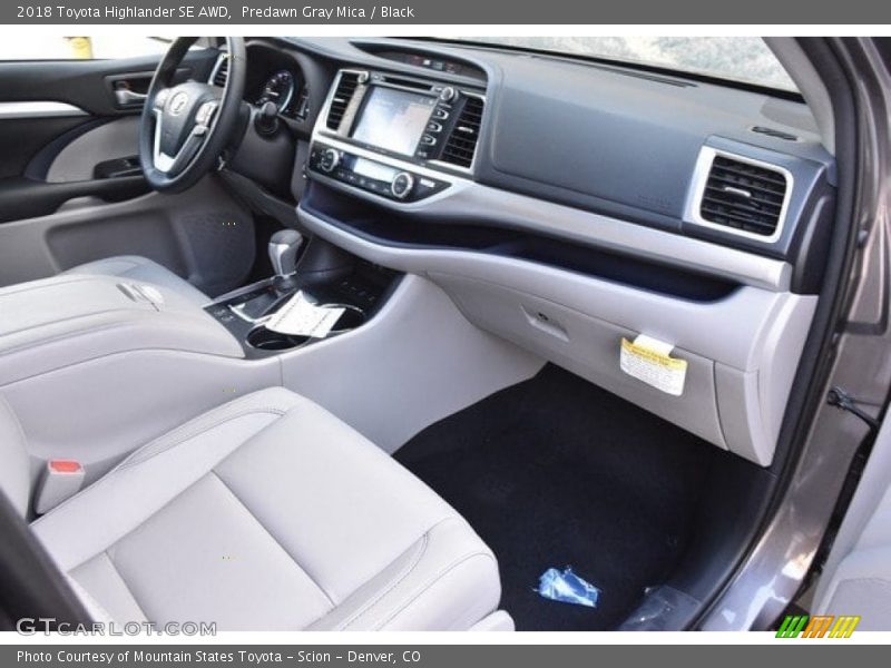 Predawn Gray Mica / Black 2018 Toyota Highlander SE AWD
