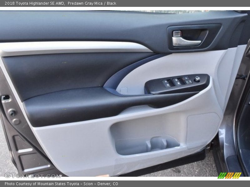 Predawn Gray Mica / Black 2018 Toyota Highlander SE AWD
