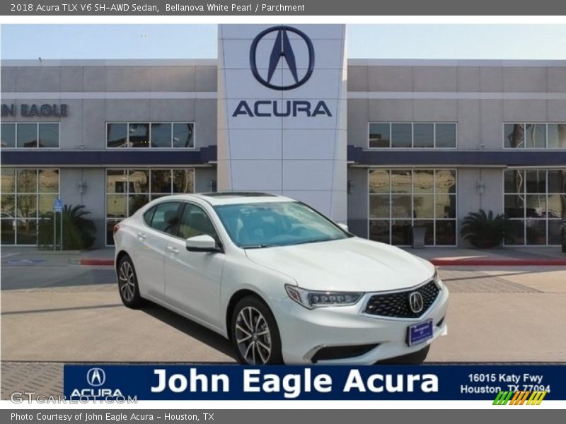 Bellanova White Pearl / Parchment 2018 Acura TLX V6 SH-AWD Sedan