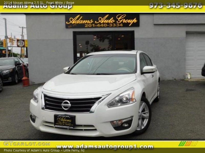 Pearl White / Beige 2014 Nissan Altima 2.5 SL