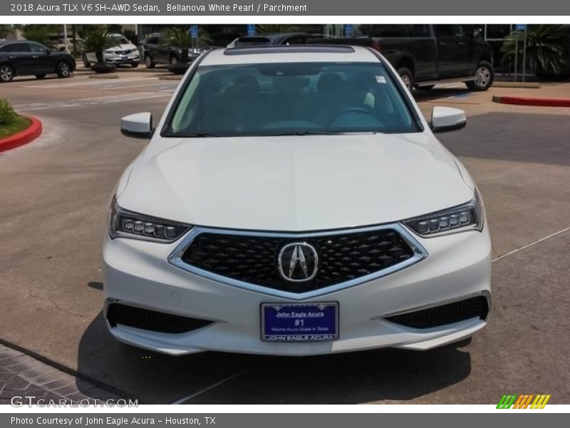 Bellanova White Pearl / Parchment 2018 Acura TLX V6 SH-AWD Sedan