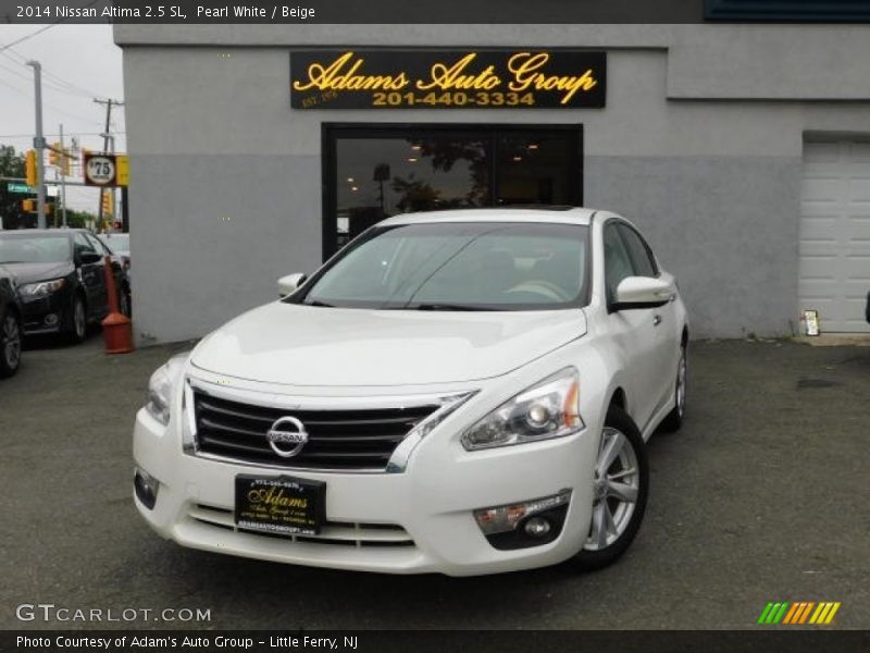 Pearl White / Beige 2014 Nissan Altima 2.5 SL
