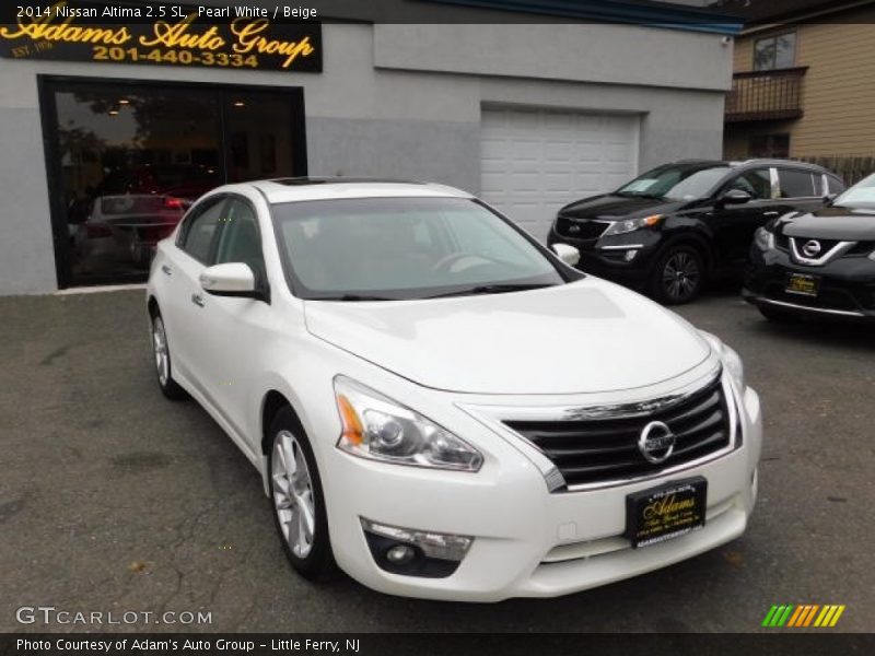 Pearl White / Beige 2014 Nissan Altima 2.5 SL