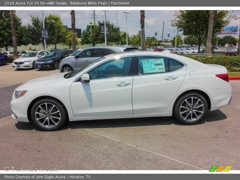Bellanova White Pearl / Parchment 2018 Acura TLX V6 SH-AWD Sedan