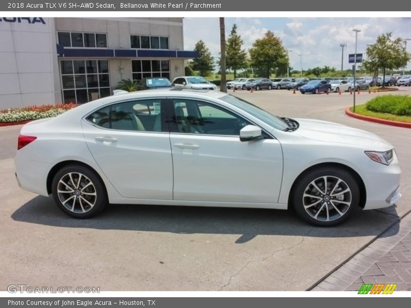 Bellanova White Pearl / Parchment 2018 Acura TLX V6 SH-AWD Sedan