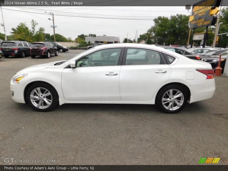 Pearl White / Beige 2014 Nissan Altima 2.5 SL
