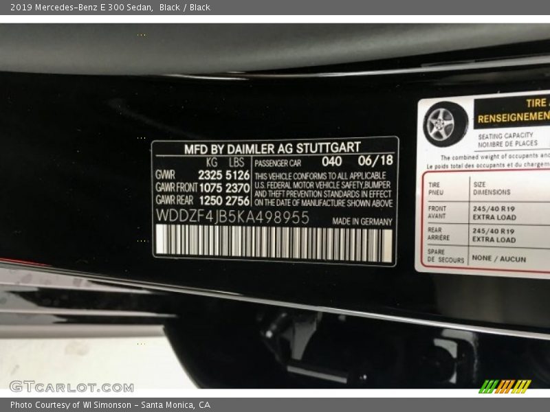 Black / Black 2019 Mercedes-Benz E 300 Sedan