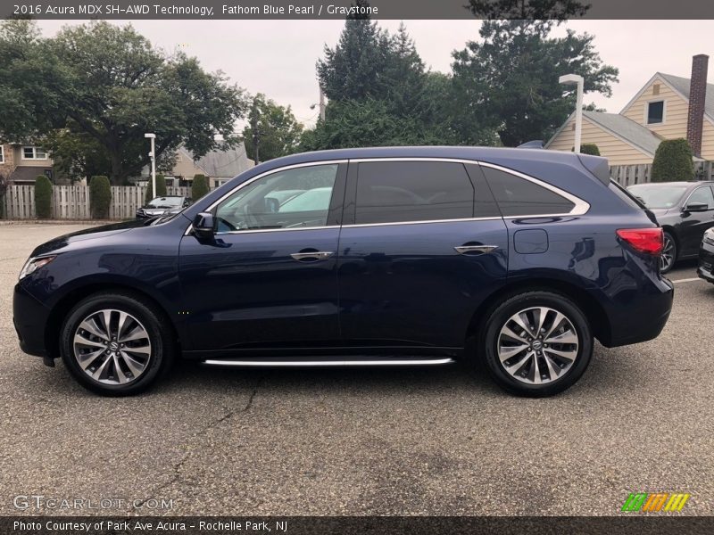Fathom Blue Pearl / Graystone 2016 Acura MDX SH-AWD Technology