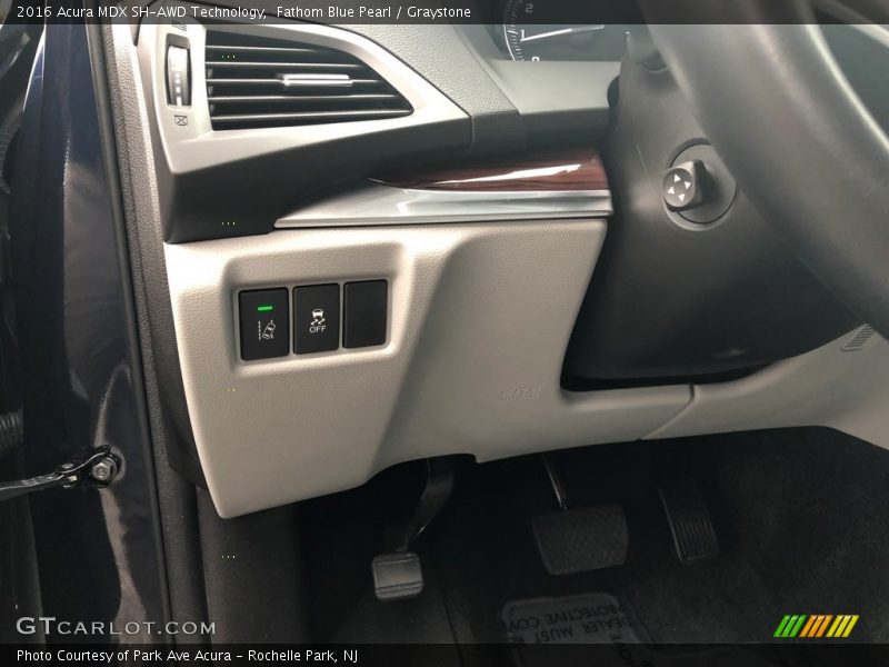 Fathom Blue Pearl / Graystone 2016 Acura MDX SH-AWD Technology