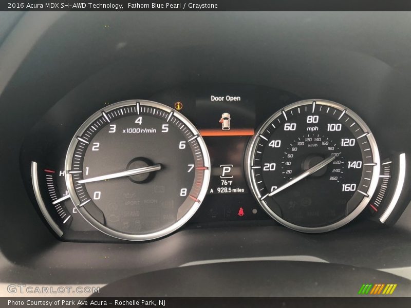 Fathom Blue Pearl / Graystone 2016 Acura MDX SH-AWD Technology