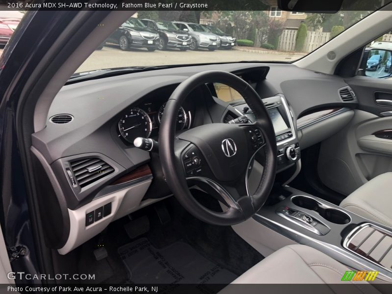 Fathom Blue Pearl / Graystone 2016 Acura MDX SH-AWD Technology