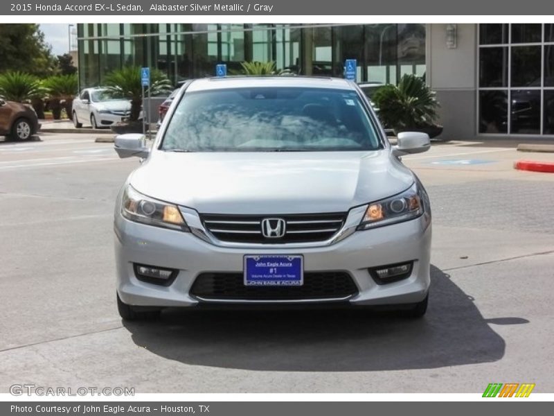 Alabaster Silver Metallic / Gray 2015 Honda Accord EX-L Sedan