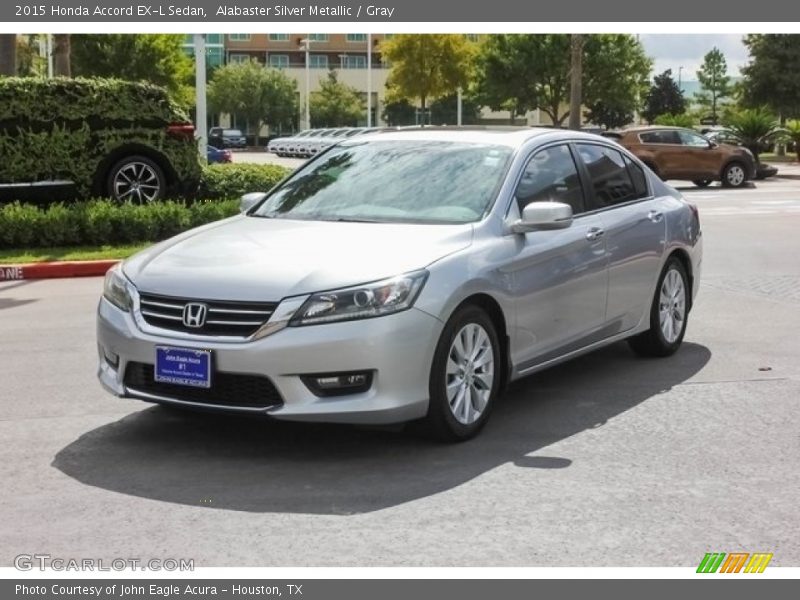 Alabaster Silver Metallic / Gray 2015 Honda Accord EX-L Sedan