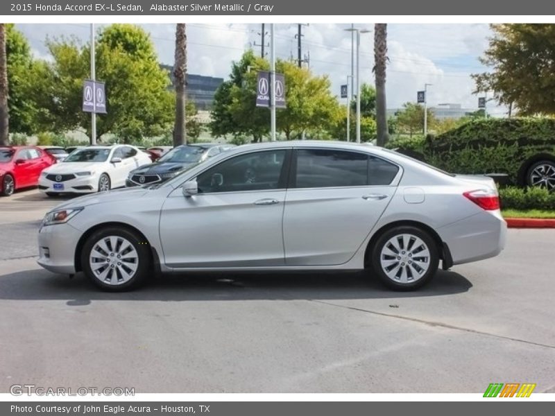 Alabaster Silver Metallic / Gray 2015 Honda Accord EX-L Sedan