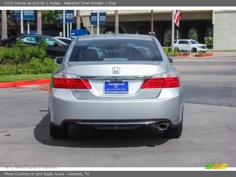 Alabaster Silver Metallic / Gray 2015 Honda Accord EX-L Sedan