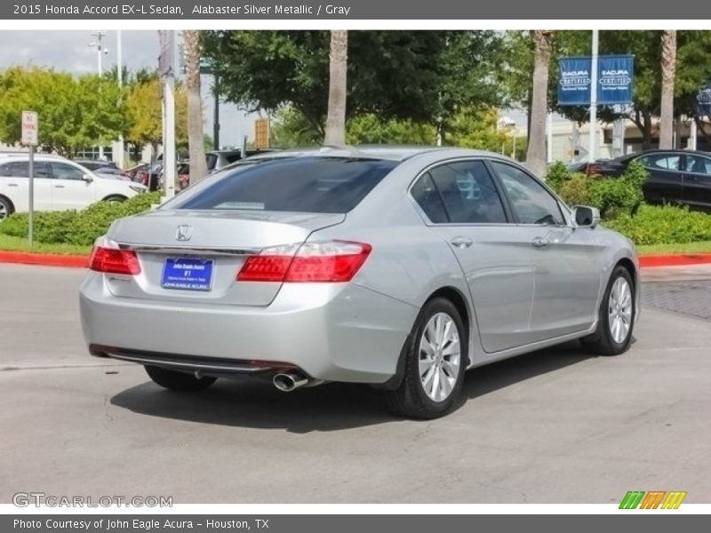Alabaster Silver Metallic / Gray 2015 Honda Accord EX-L Sedan