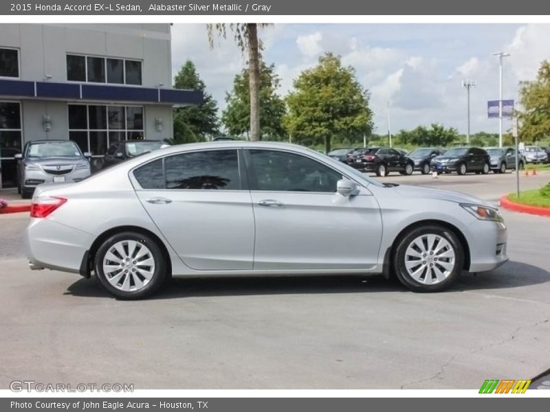 Alabaster Silver Metallic / Gray 2015 Honda Accord EX-L Sedan
