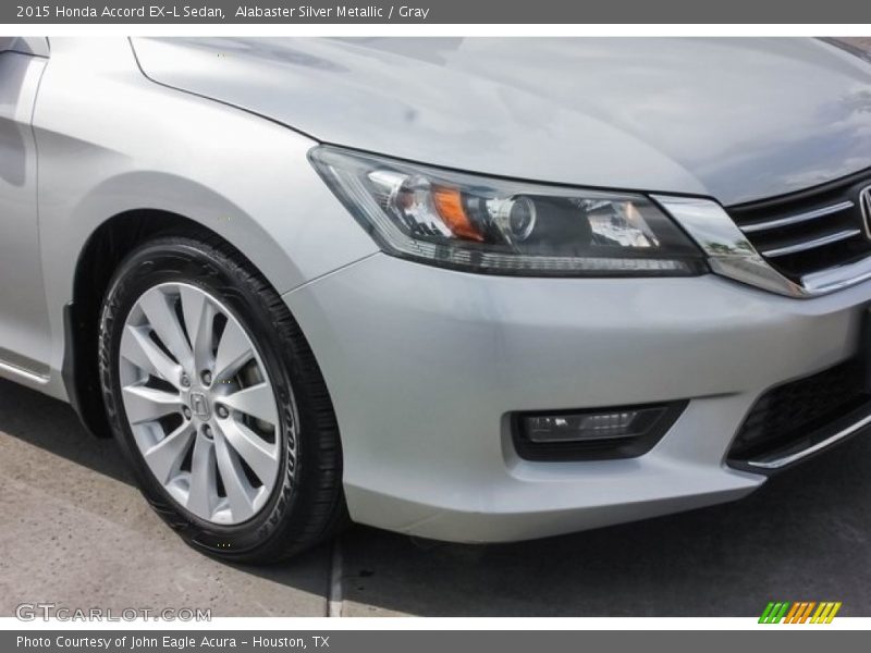 Alabaster Silver Metallic / Gray 2015 Honda Accord EX-L Sedan