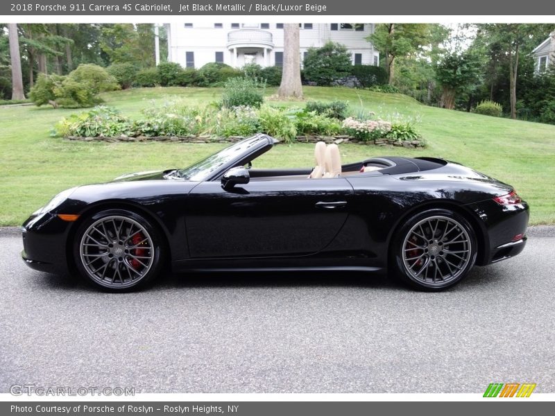 Jet Black Metallic / Black/Luxor Beige 2018 Porsche 911 Carrera 4S Cabriolet