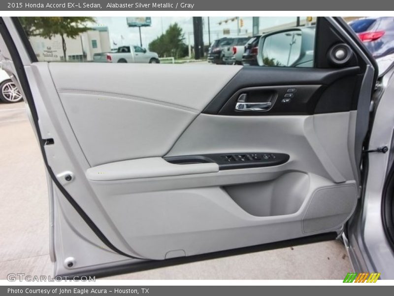 Alabaster Silver Metallic / Gray 2015 Honda Accord EX-L Sedan