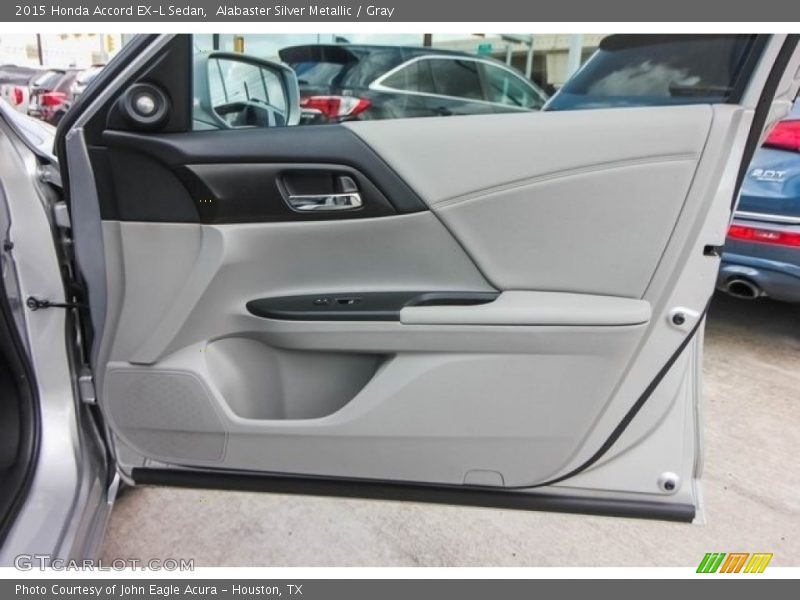 Alabaster Silver Metallic / Gray 2015 Honda Accord EX-L Sedan