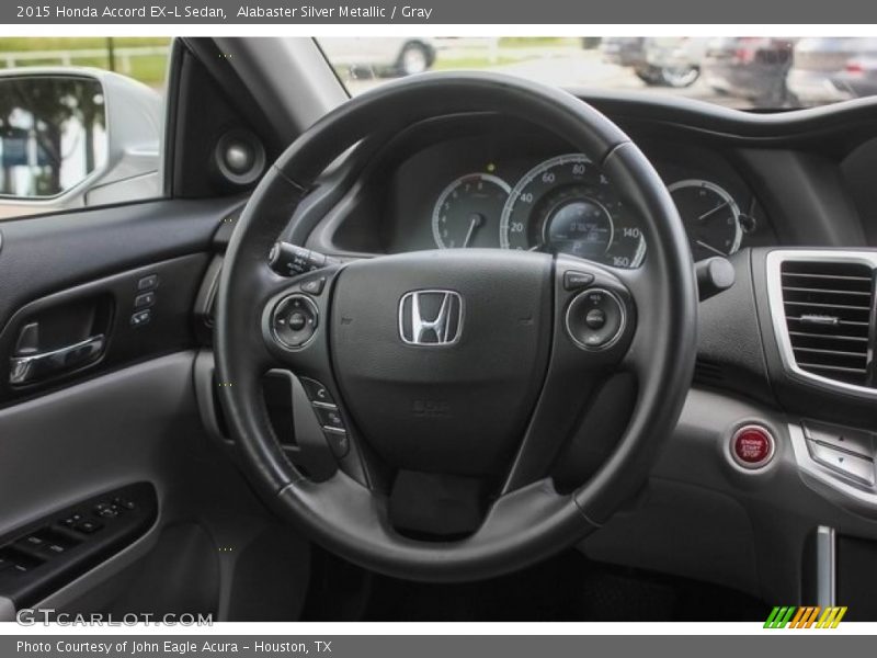 Alabaster Silver Metallic / Gray 2015 Honda Accord EX-L Sedan