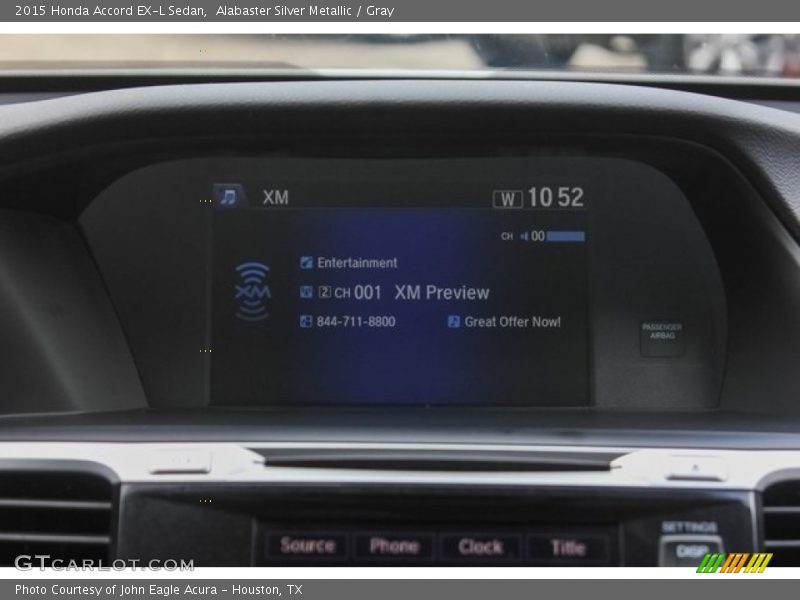 Alabaster Silver Metallic / Gray 2015 Honda Accord EX-L Sedan