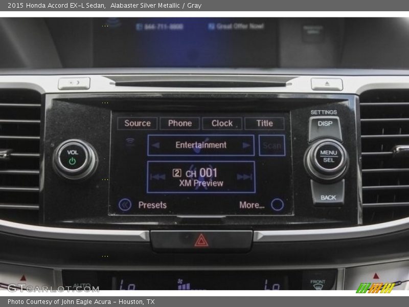 Alabaster Silver Metallic / Gray 2015 Honda Accord EX-L Sedan