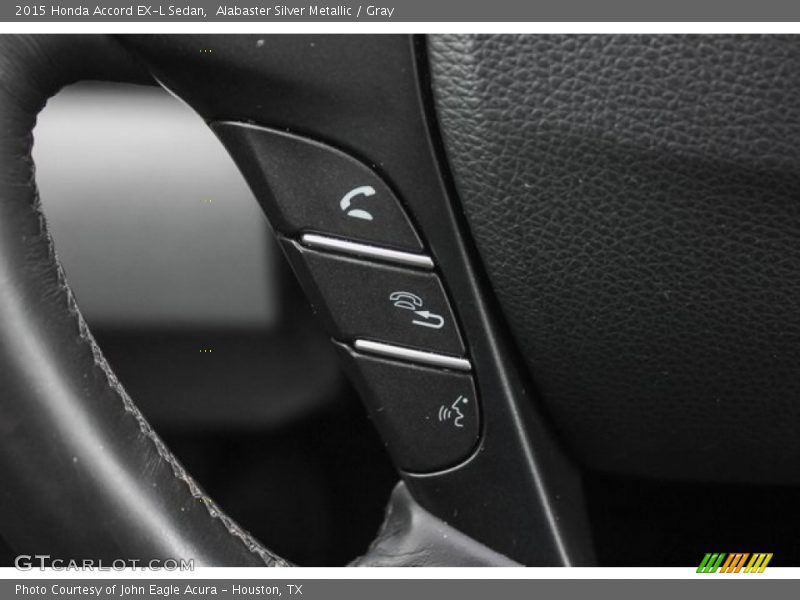 Alabaster Silver Metallic / Gray 2015 Honda Accord EX-L Sedan