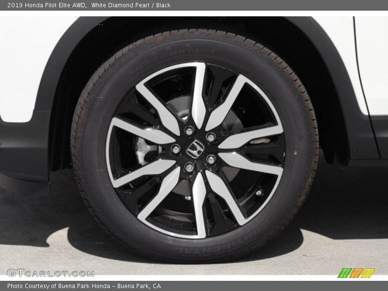 White Diamond Pearl / Black 2019 Honda Pilot Elite AWD