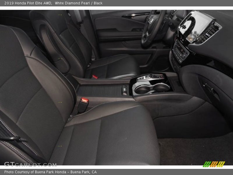 White Diamond Pearl / Black 2019 Honda Pilot Elite AWD