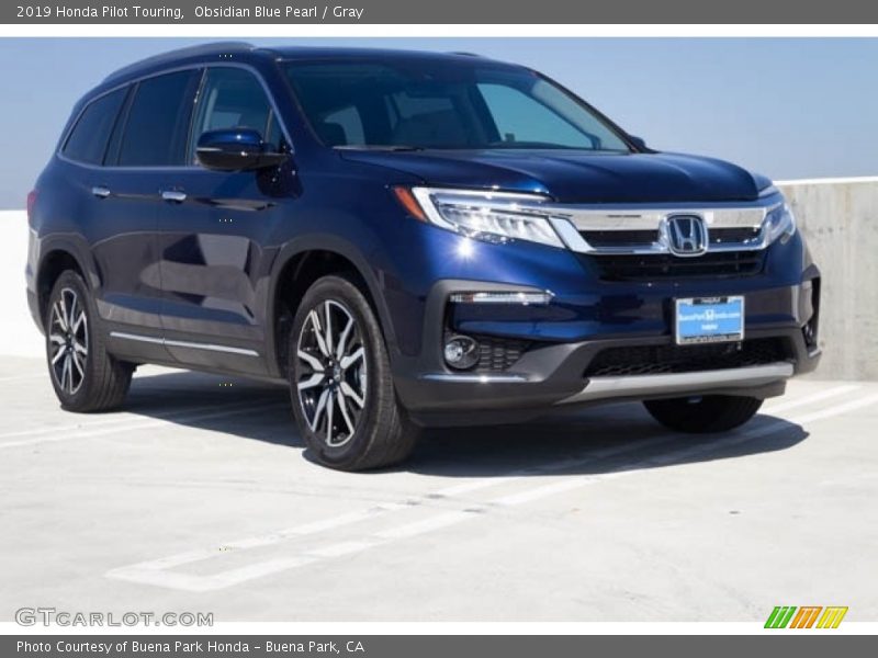 Obsidian Blue Pearl / Gray 2019 Honda Pilot Touring