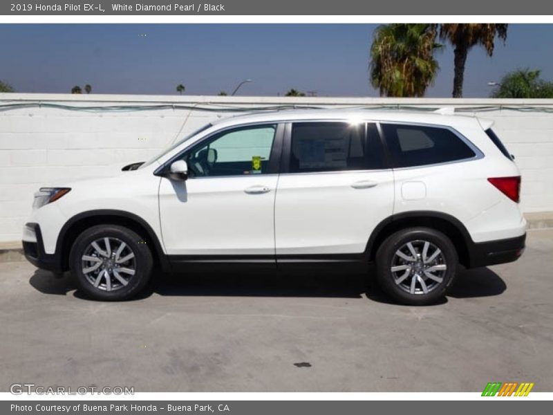 White Diamond Pearl / Black 2019 Honda Pilot EX-L