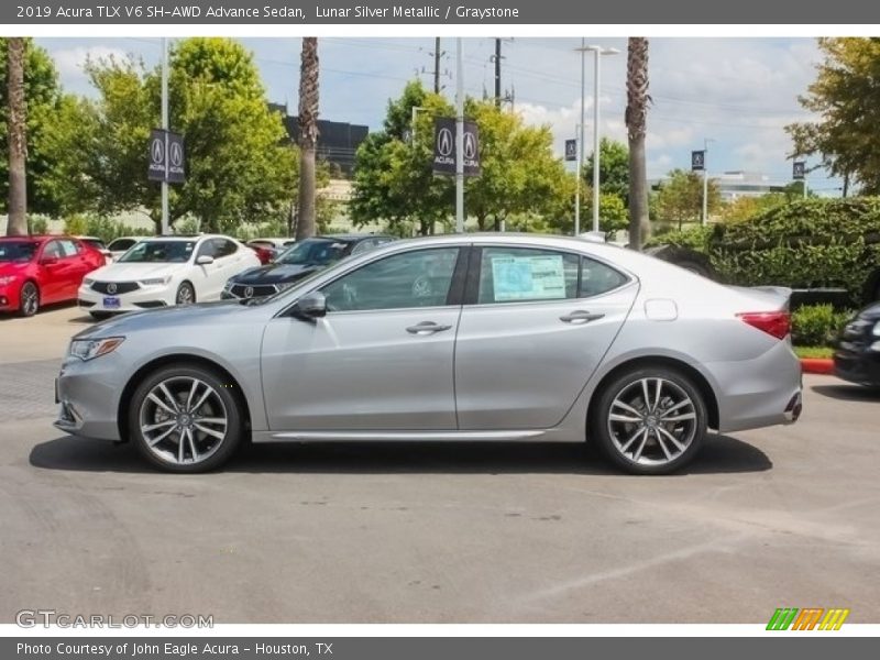 Lunar Silver Metallic / Graystone 2019 Acura TLX V6 SH-AWD Advance Sedan