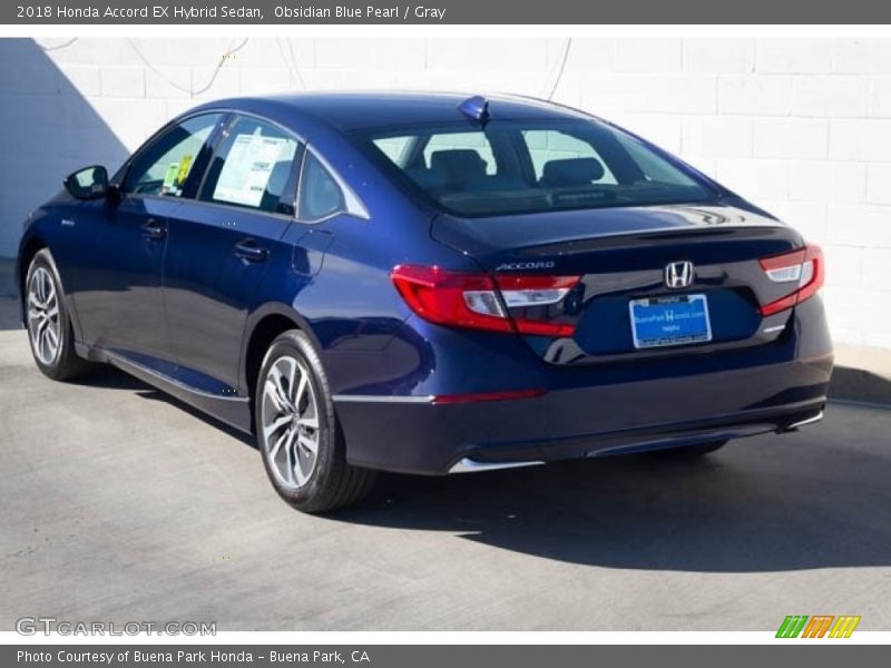 Obsidian Blue Pearl / Gray 2018 Honda Accord EX Hybrid Sedan