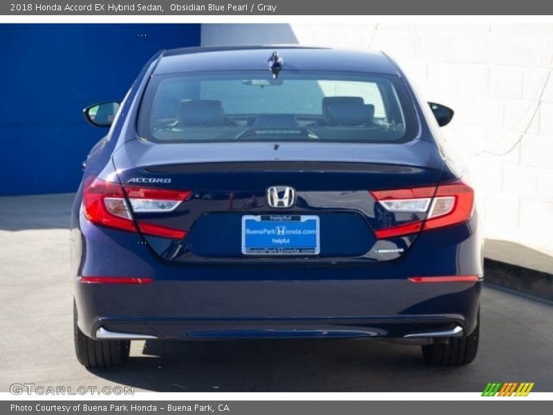 Obsidian Blue Pearl / Gray 2018 Honda Accord EX Hybrid Sedan