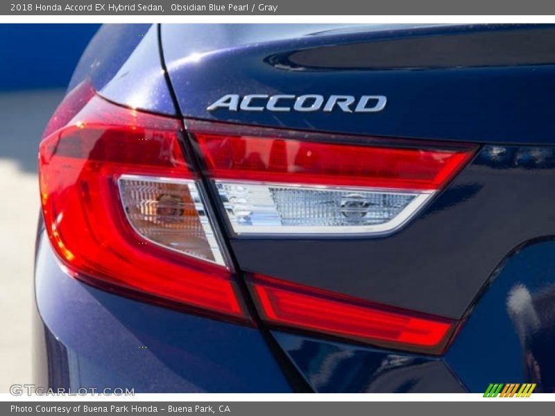 Obsidian Blue Pearl / Gray 2018 Honda Accord EX Hybrid Sedan