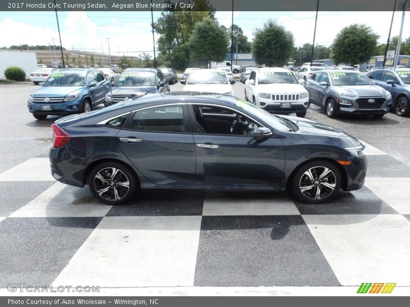 Aegean Blue Metallic / Gray 2017 Honda Civic Touring Sedan