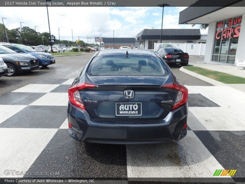 Aegean Blue Metallic / Gray 2017 Honda Civic Touring Sedan