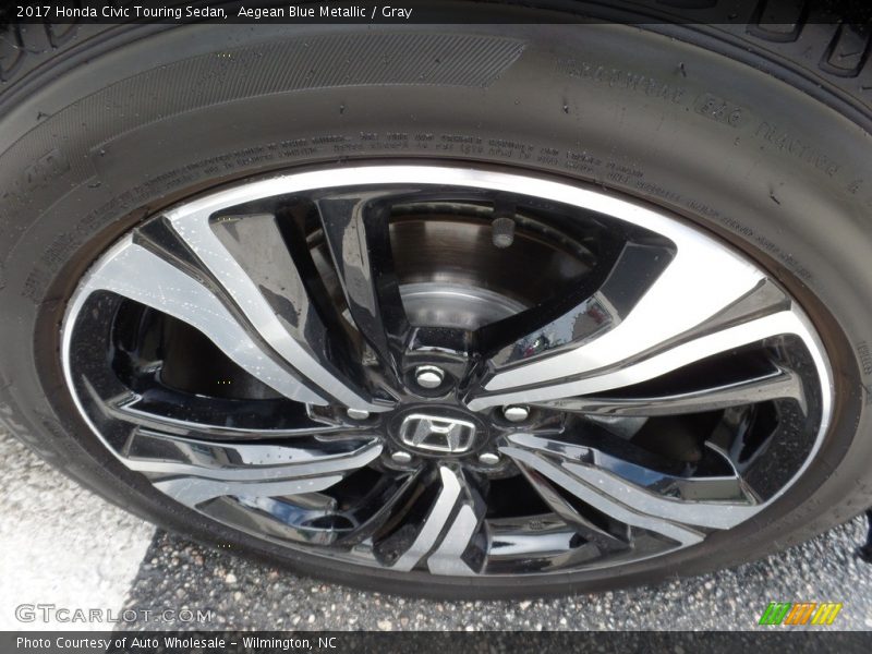 Aegean Blue Metallic / Gray 2017 Honda Civic Touring Sedan