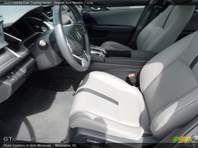 Aegean Blue Metallic / Gray 2017 Honda Civic Touring Sedan