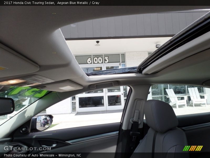 Aegean Blue Metallic / Gray 2017 Honda Civic Touring Sedan